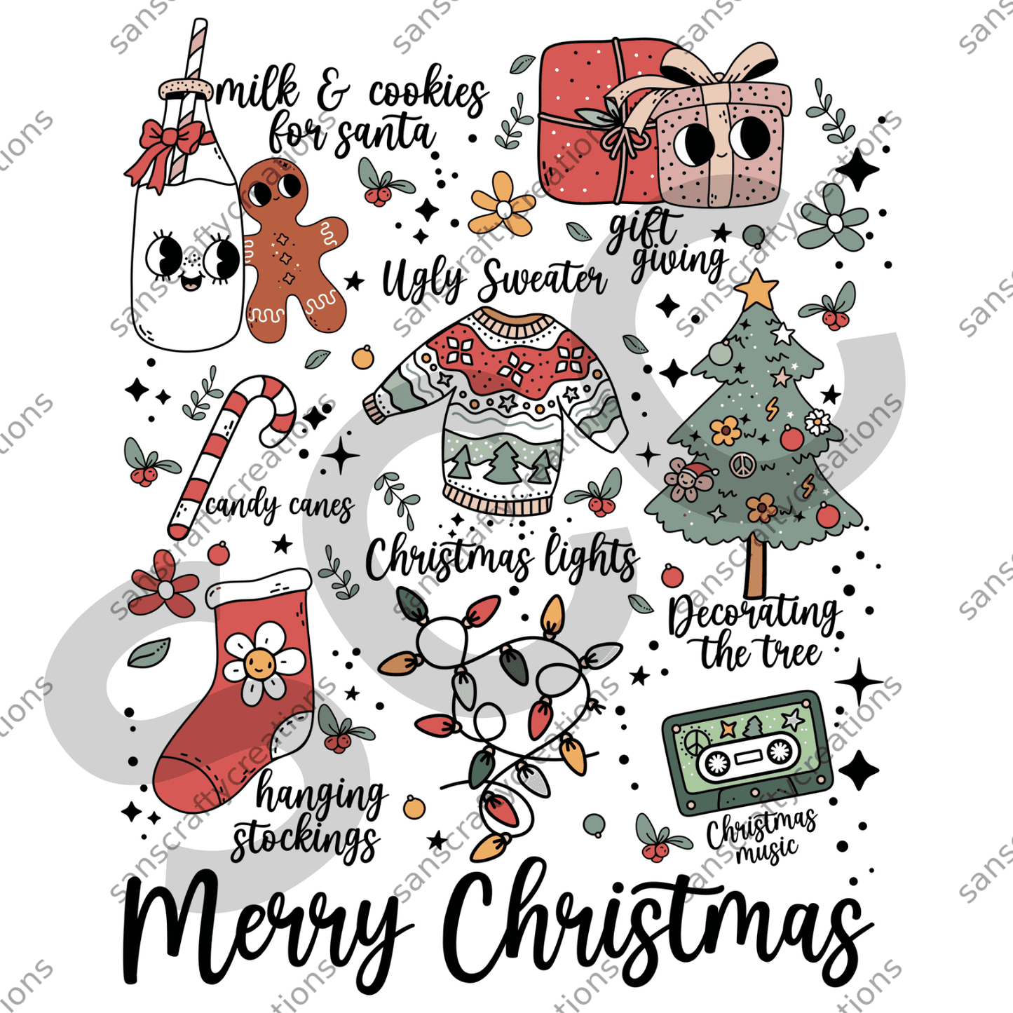 Merry Christmas - by SansCraftyCreations.com -