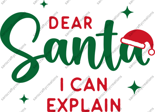 Dear Santa- Kids Transfer -  by SansCraftyCreations.com - 
