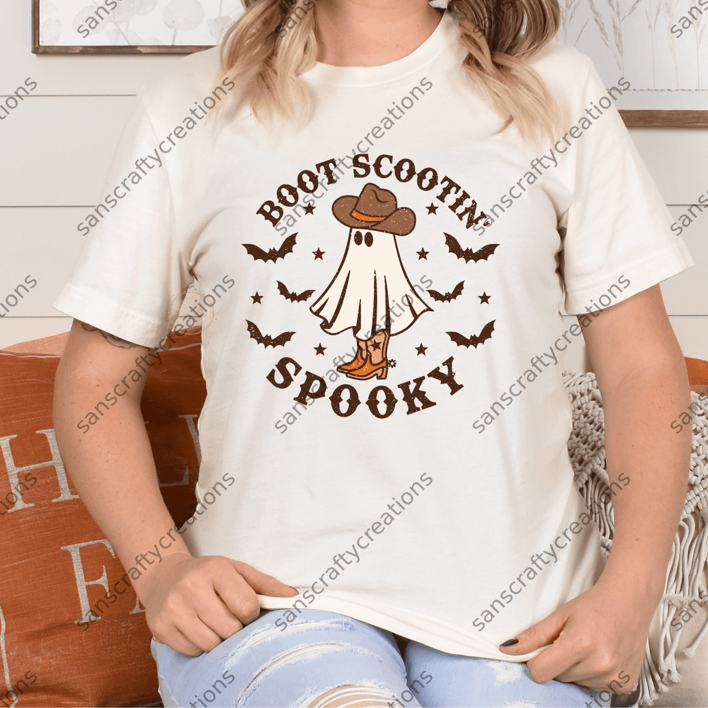 Boot Scootin Spooky-Transfer - by SansCraftyCreations.com -