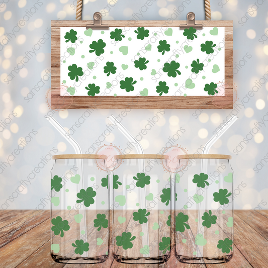 Clover and Hearts-16oz Libbey Glass Wrap