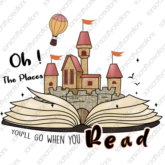 Oh the Places you'll go when you read-Htv transfer