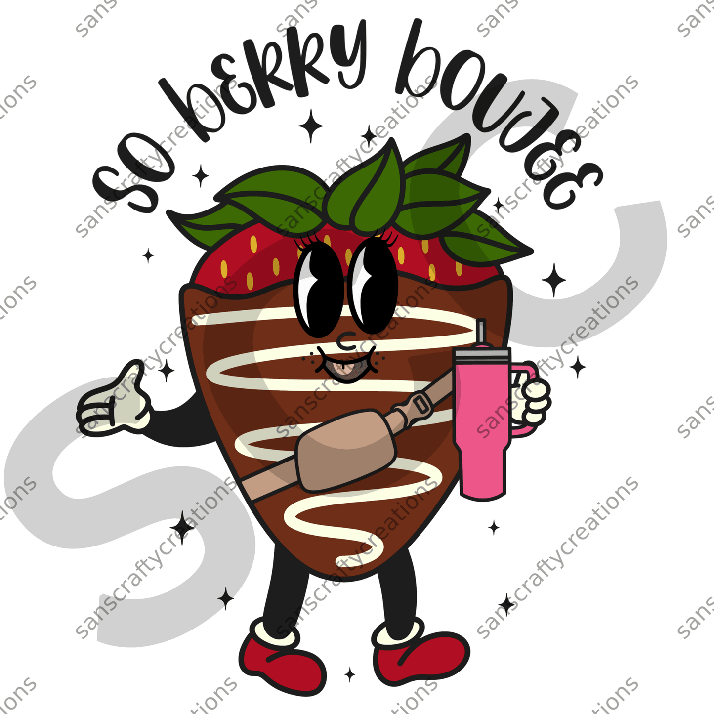 So berry Boujee (black)-Transfer - by SansCraftyCreations.com -