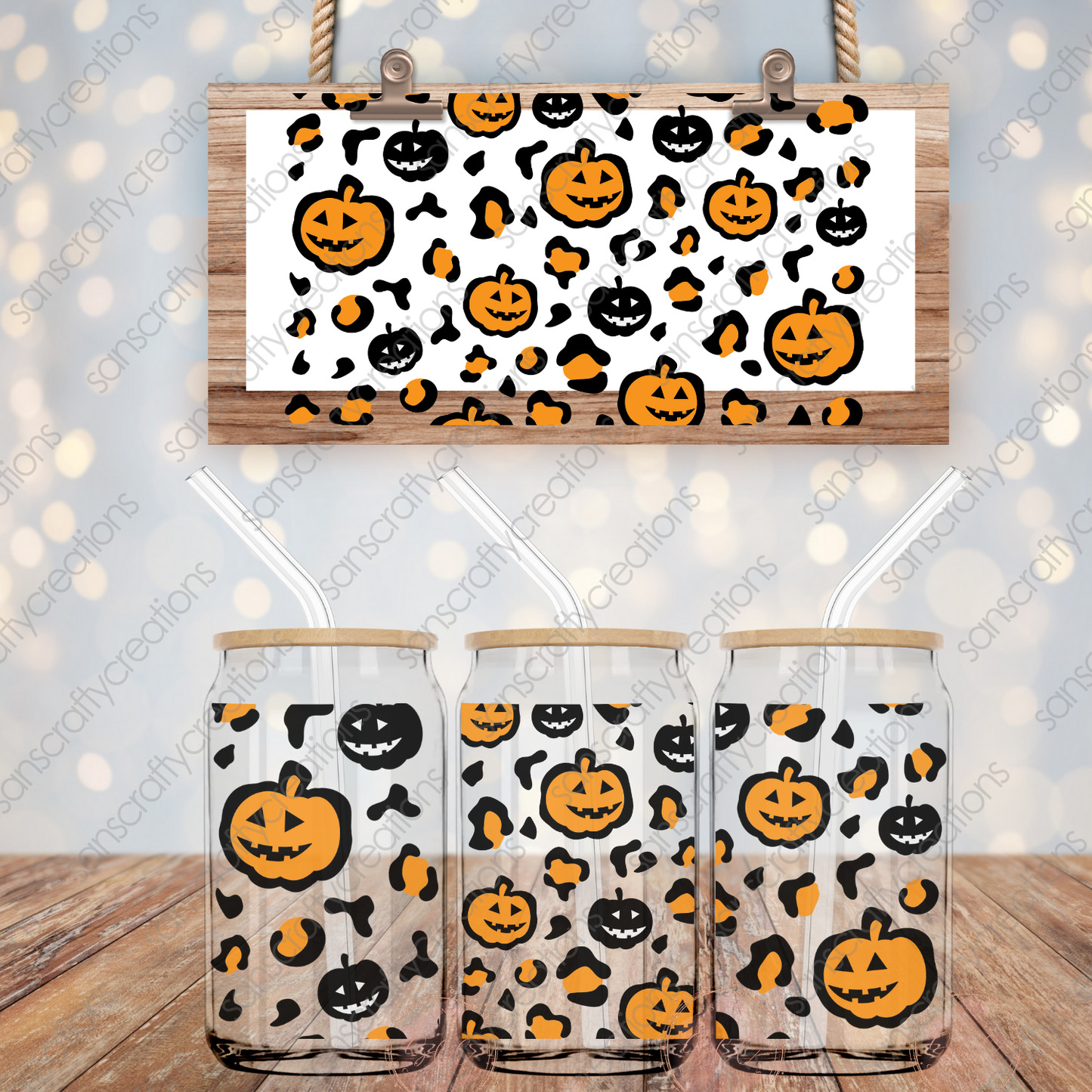 Fall/Halloween-16oz Libbey Glass Wraps