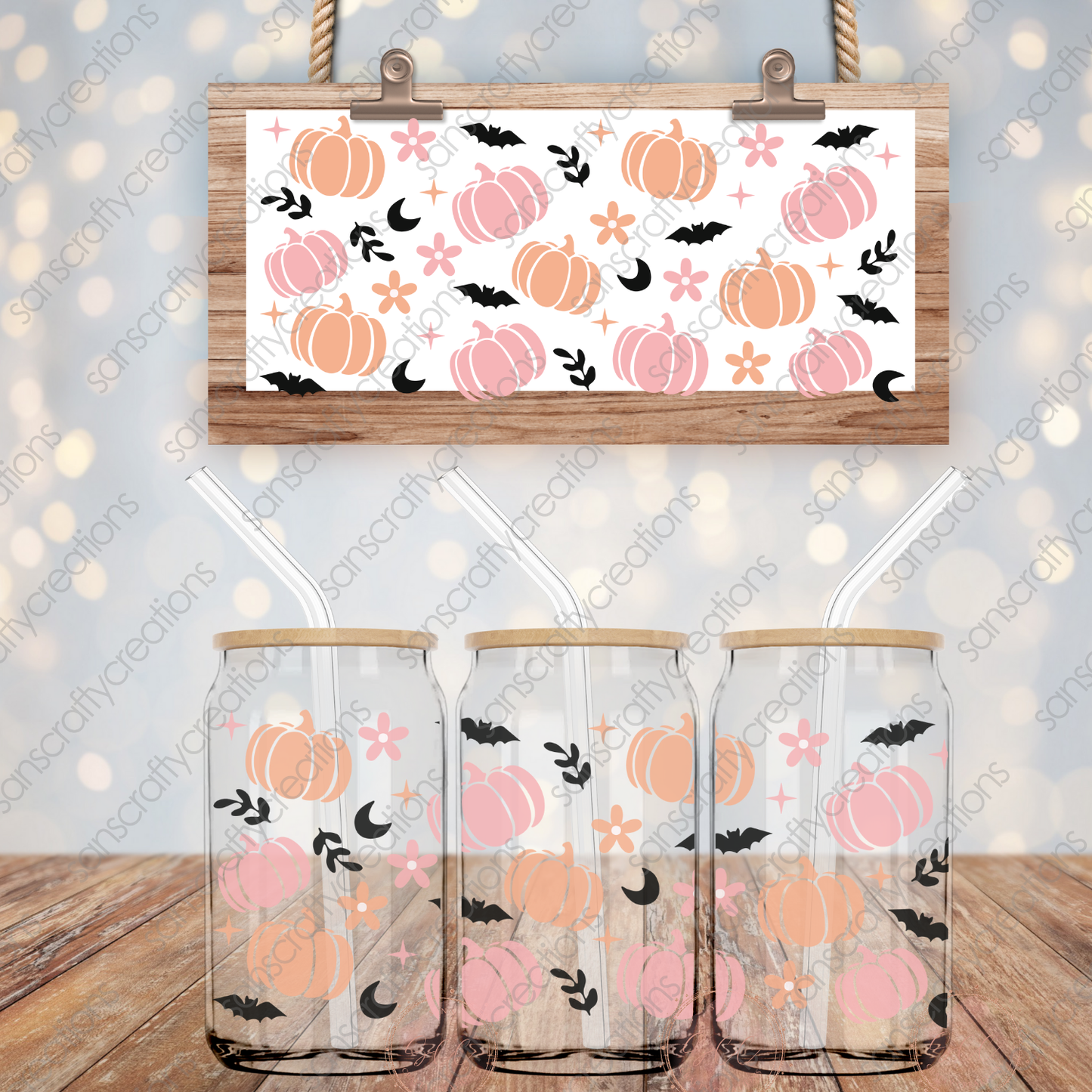 Fall/Halloween-16oz Libbey Glass Wraps