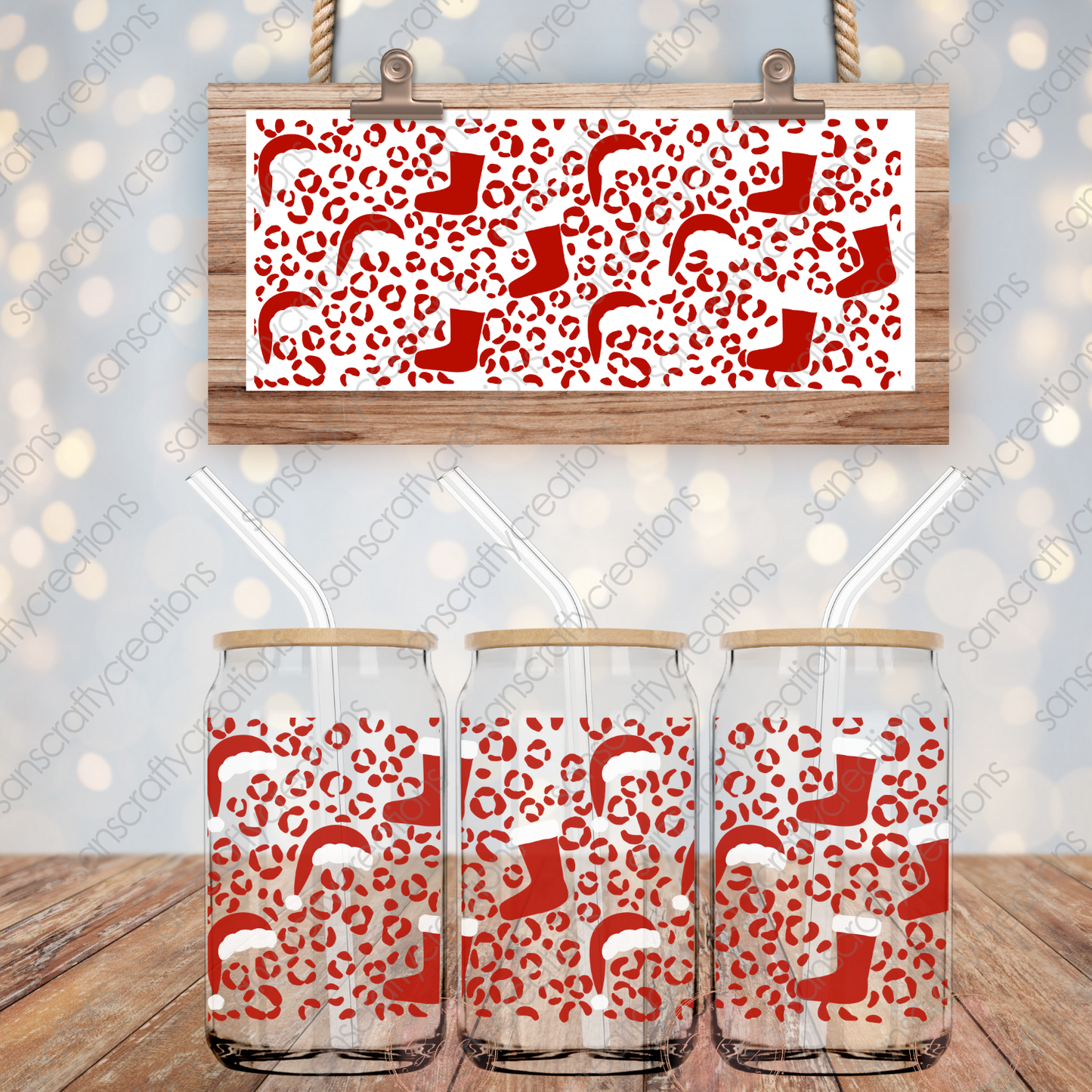 Christmas-16oz Libbey Glass Wraps
