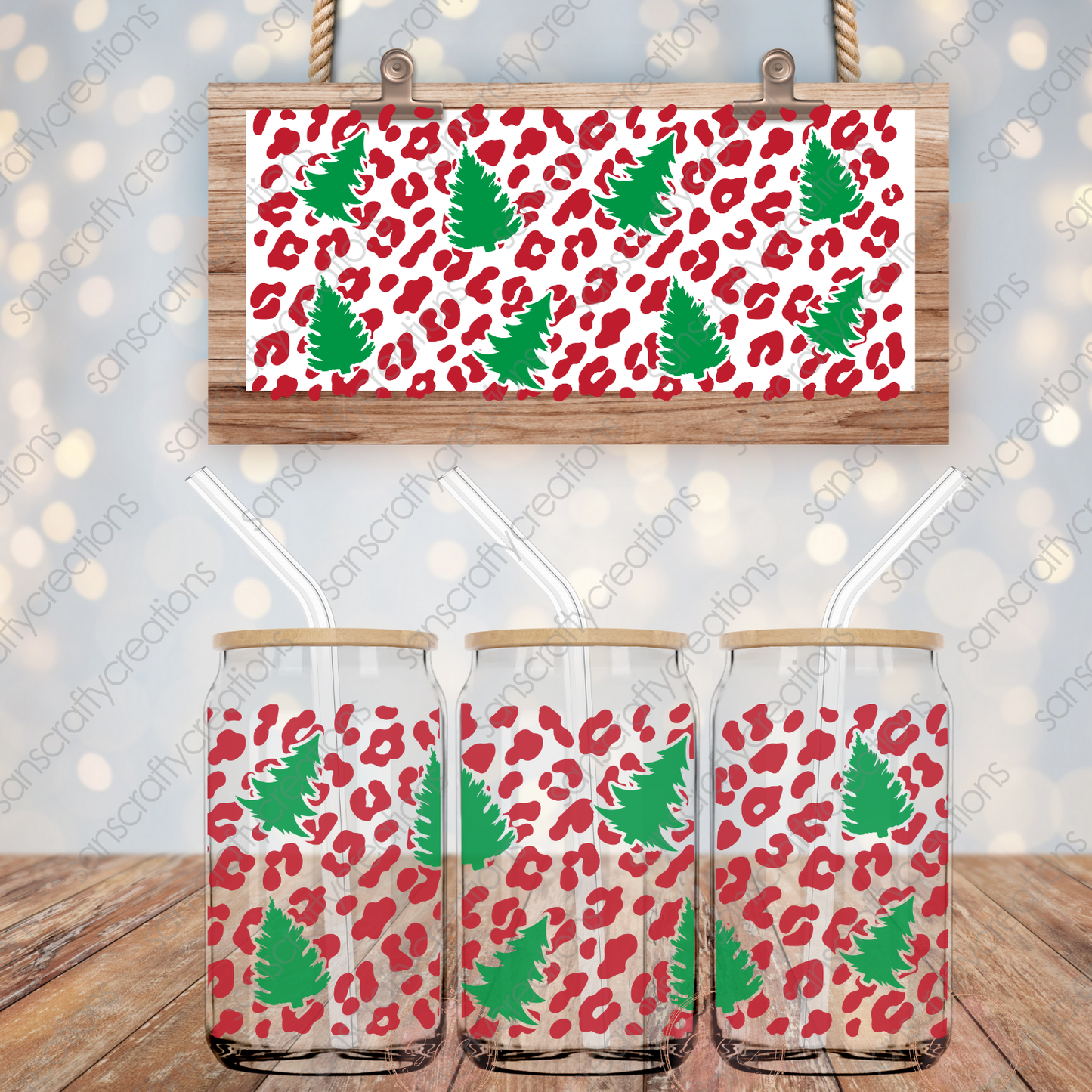 Christmas-16oz Libbey Glass Wraps