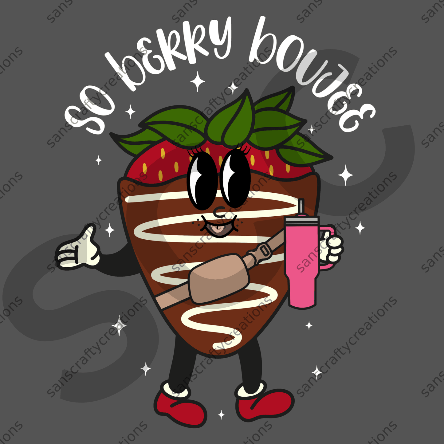 So berry Boujee (white)-Transfer - by SansCraftyCreations.com -