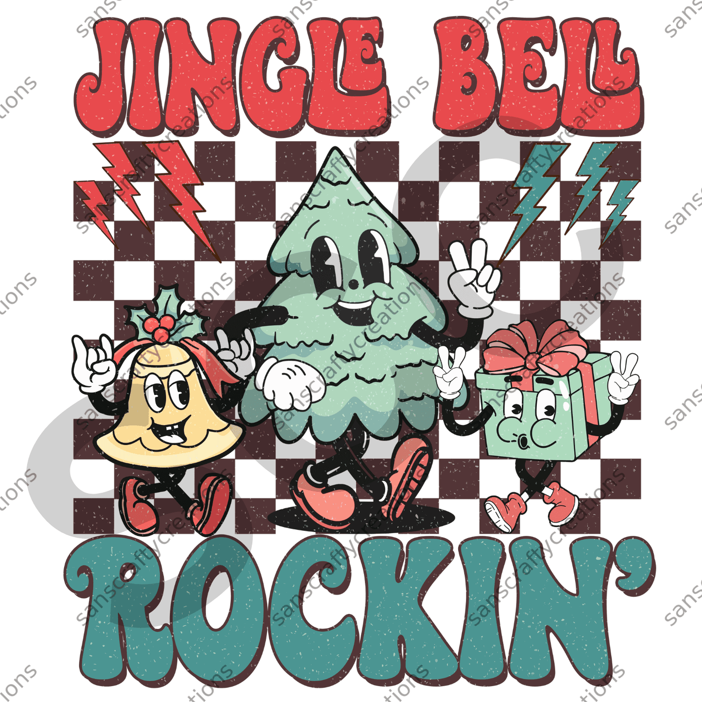 Jingle Bell Rockin- Kids Transfer - by SansCraftyCreations.com -
