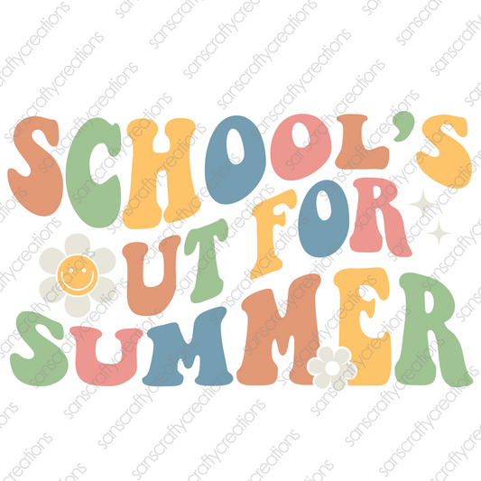SCHOOLS OUT FOR SUMMER-Printed Heat Transfer Vinyl