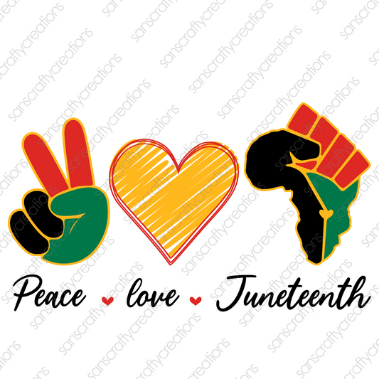 Peace Love Juneteeth-Printed Heat Transfer Vinyl