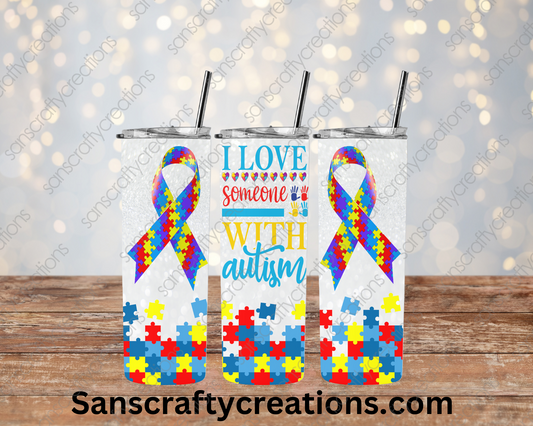 I Love Someone with Autism-Tumbler Wrap