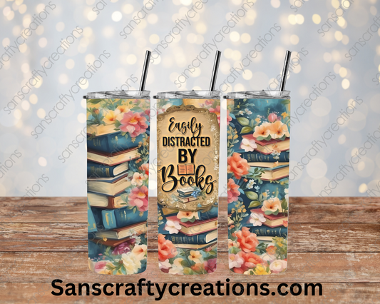 Easily Distracted by Books-Tumbler Wrap