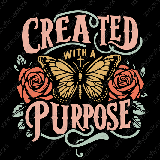 CREATED WITH A PURPOSE-Printed Heat Transfer Vinyl