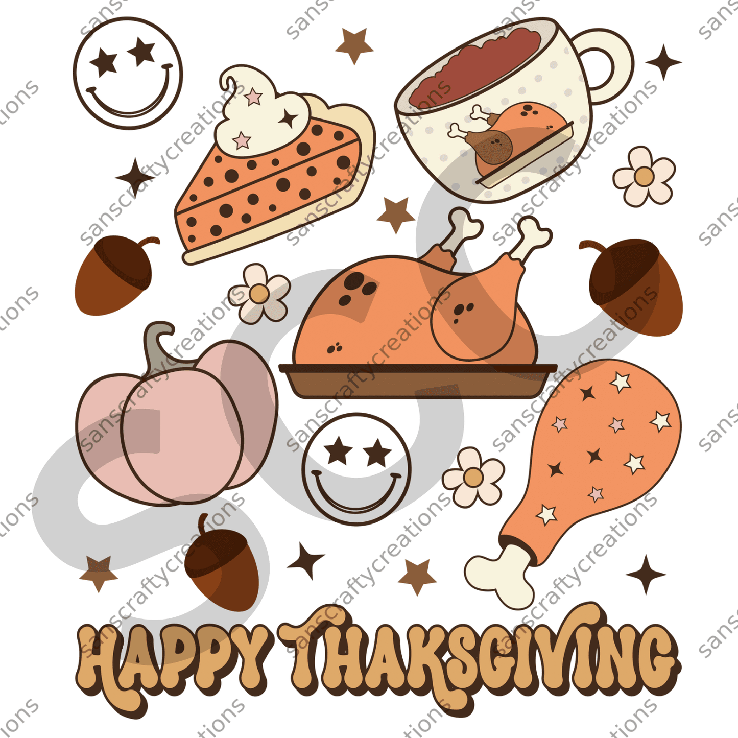Happy Thanksgiving - by SansCraftyCreations.com -