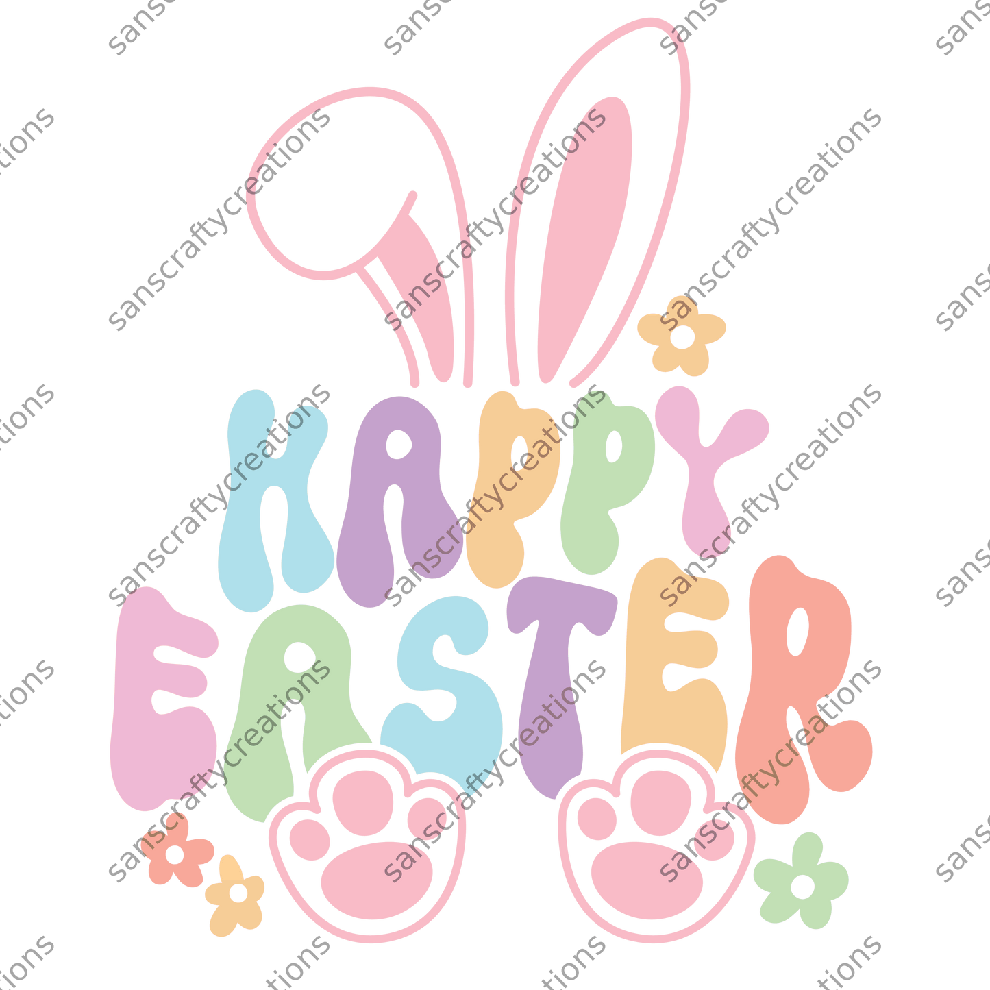 Happy Easter-Transfer - by SansCraftyCreations.com -