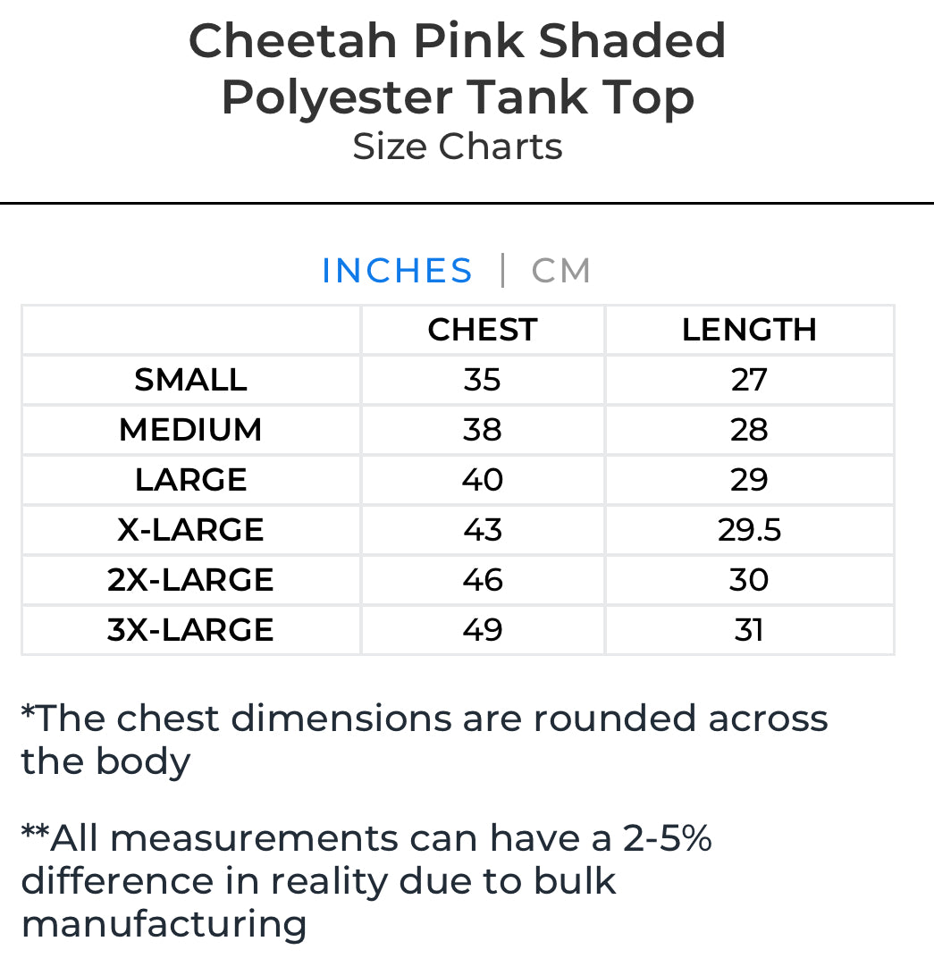 Cheetah Pink Shaded Polyester Tank Top