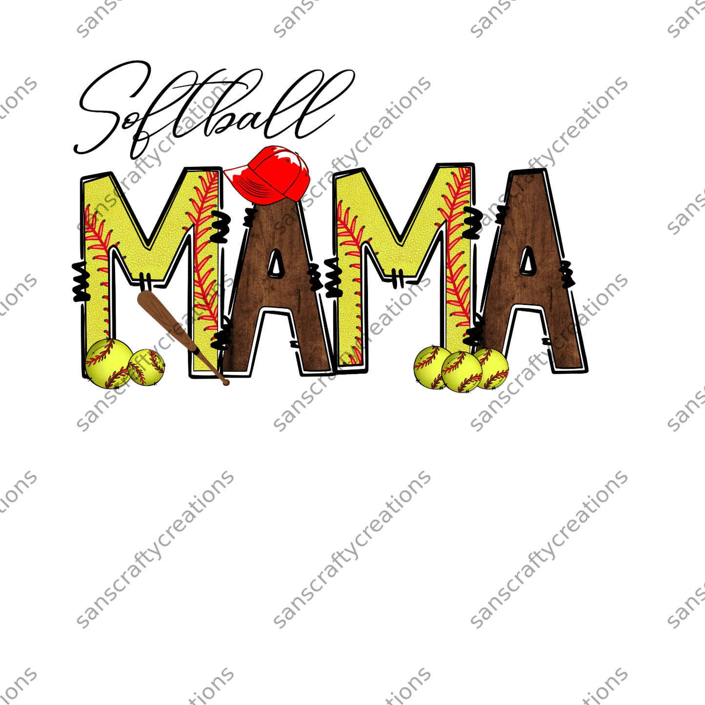 Softball MAMA-Transfer - by SansCraftyCreations.com -