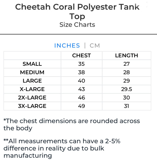 Cheetah Coral Polyester Tank Top