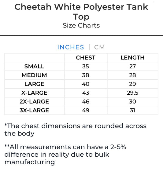 Cheetah White Polyester Tank Top