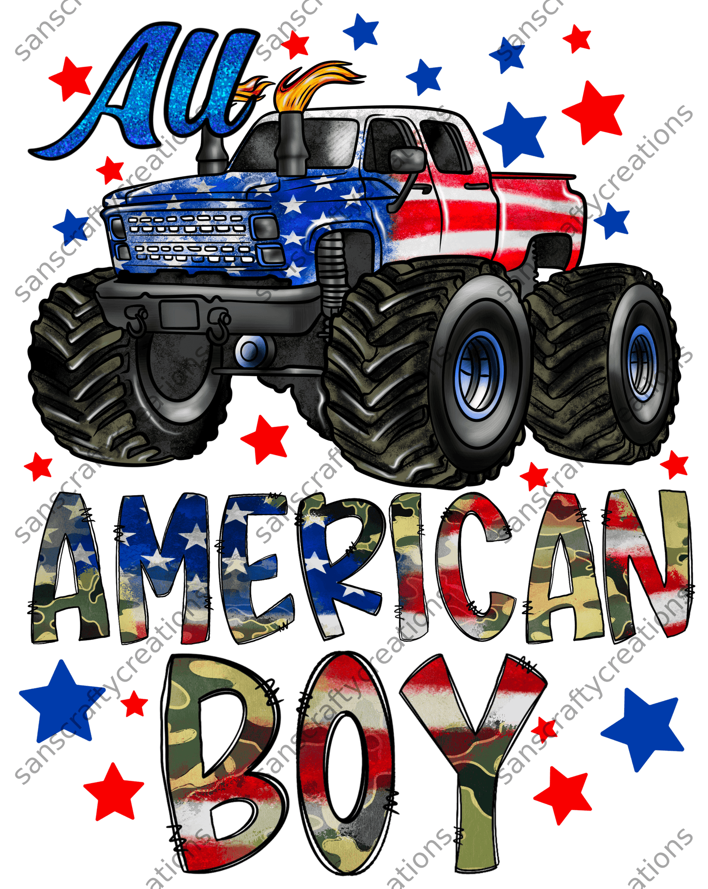 All American Boy-Transfer - by SansCraftyCreations.com -