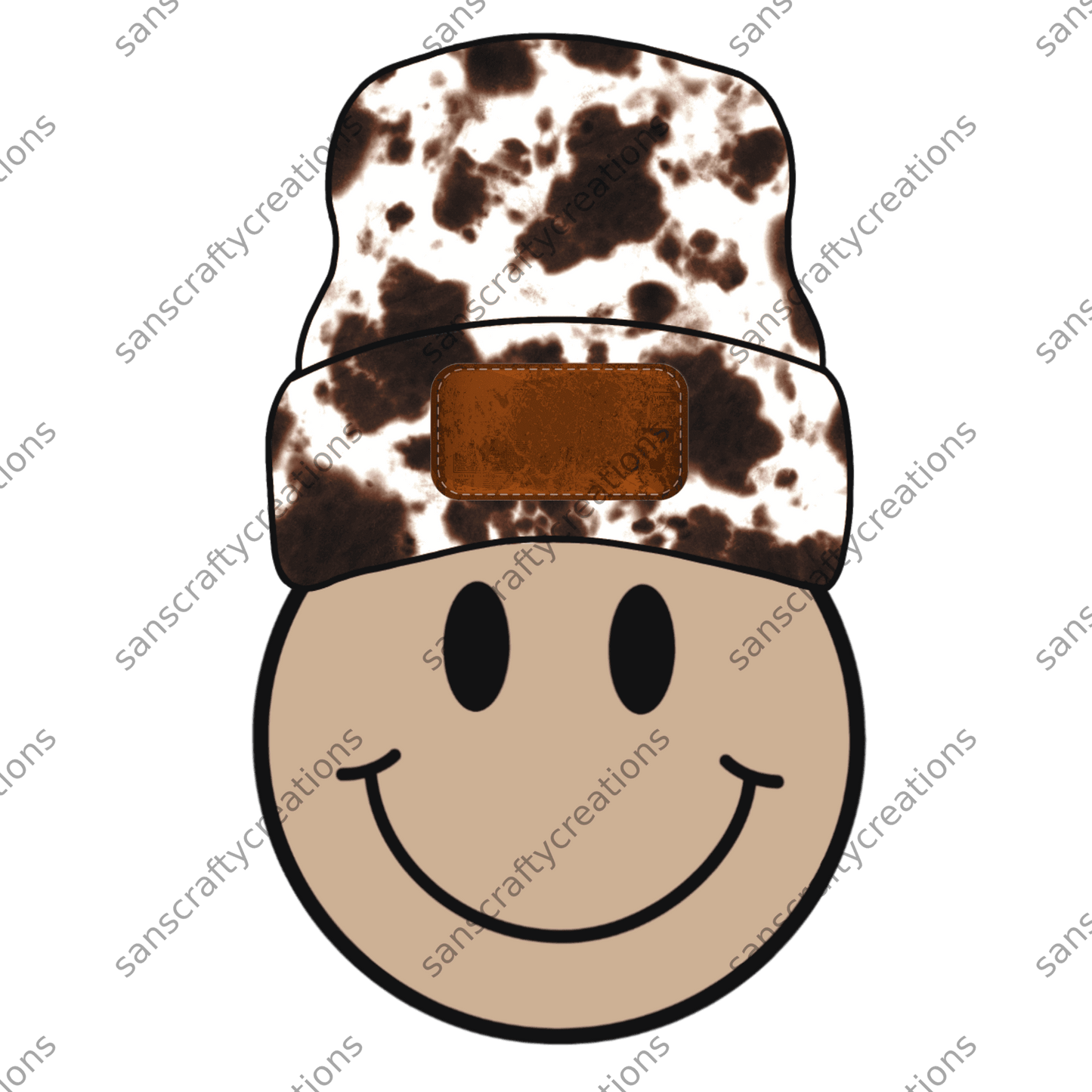 Retro Happy Face-Transfer - by SansCraftyCreations.com -