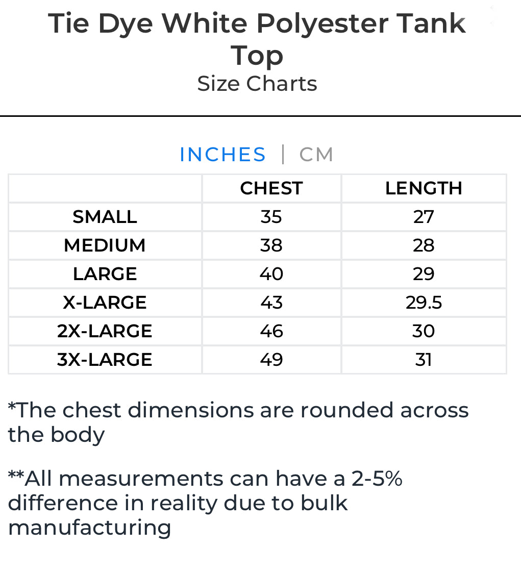 Tie Dye White Polyester Tank Top