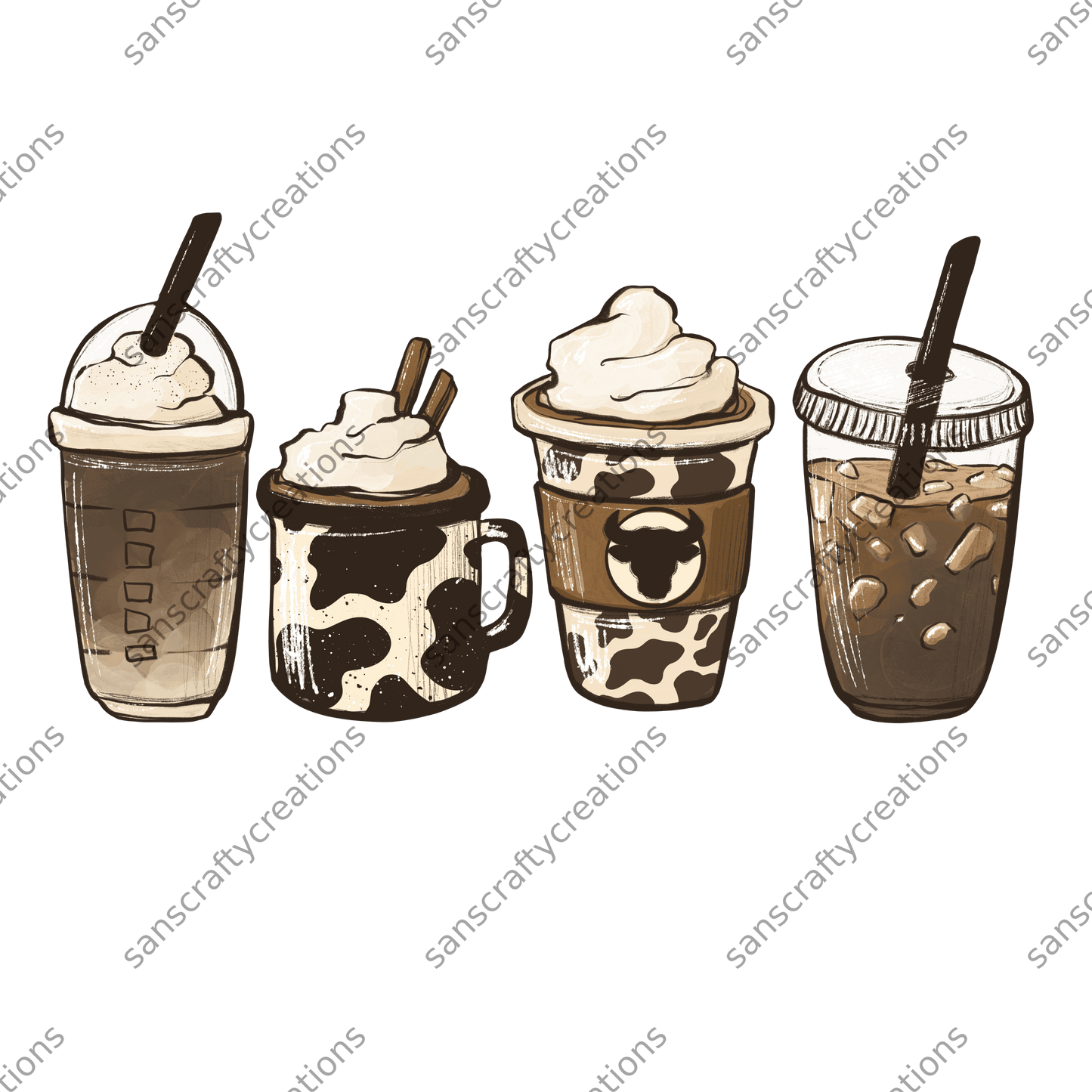 Cow coffee-Transfer - by SansCraftyCreations.com -