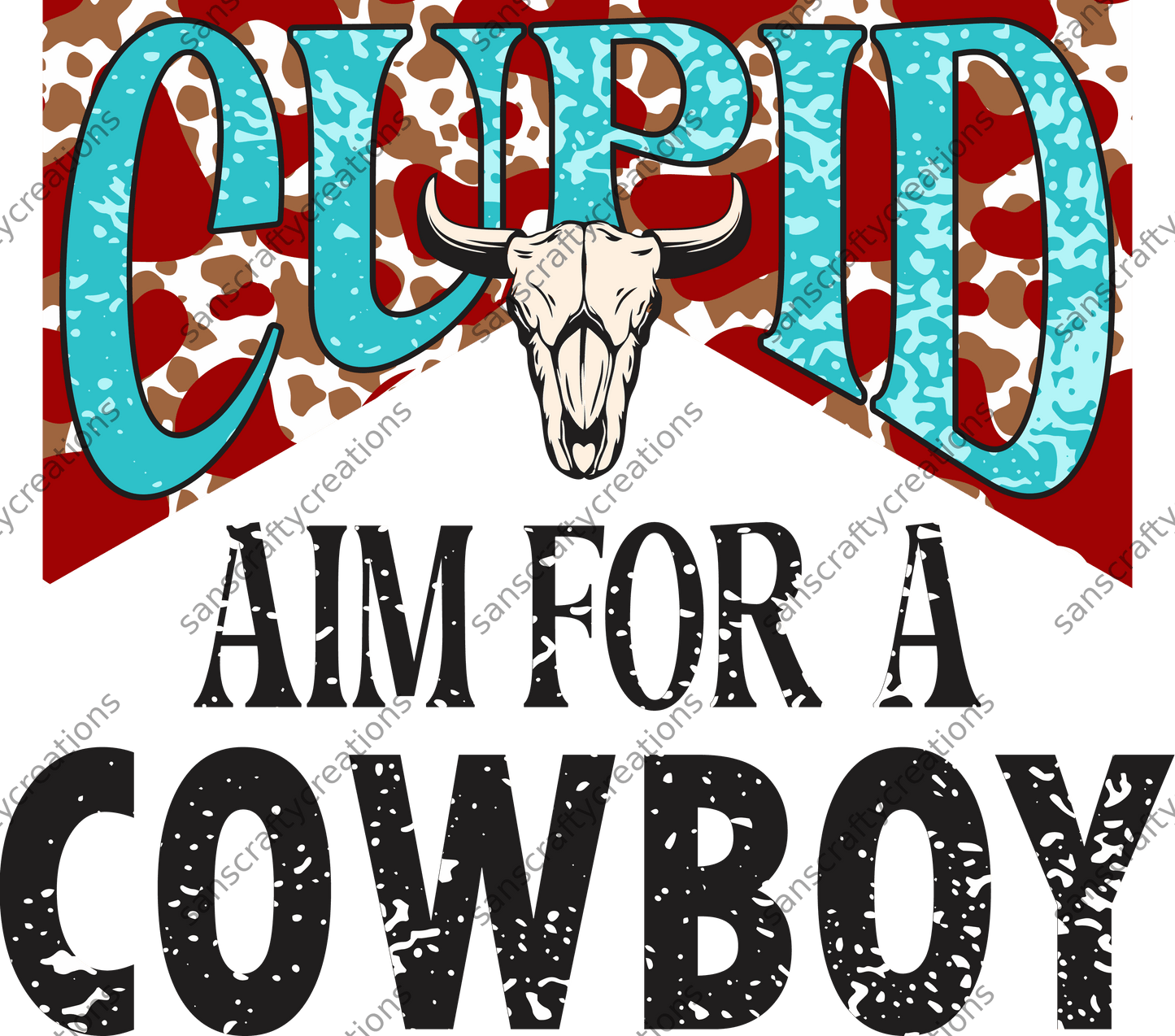 Cupid Aim for a Cowboy-Printed Heat Transfer Vinyl - by SansCraftyCreations.com -