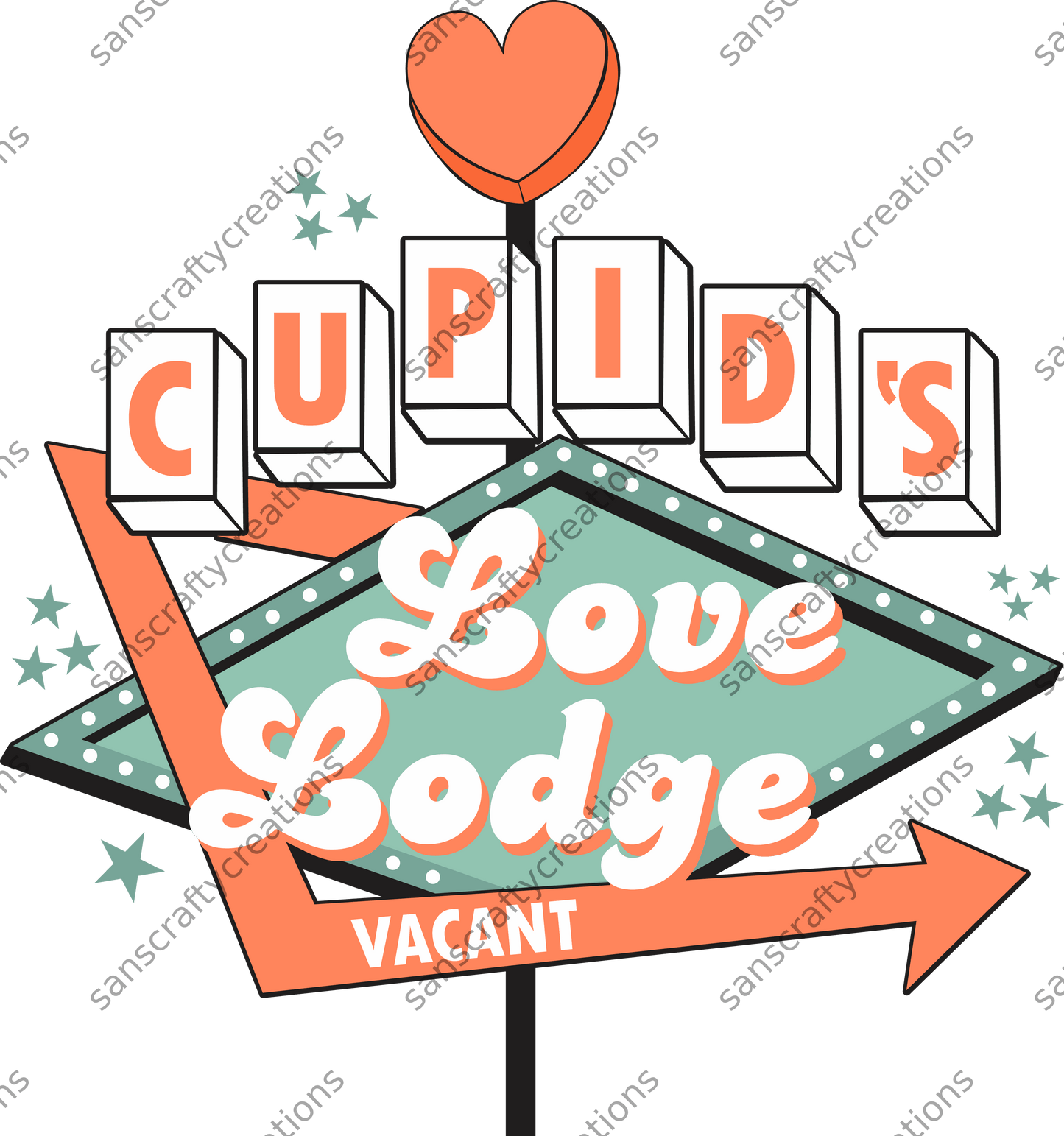 Cupids Love Lounge-Printed Heat Transfer Vinyl - by SansCraftyCreations.com -