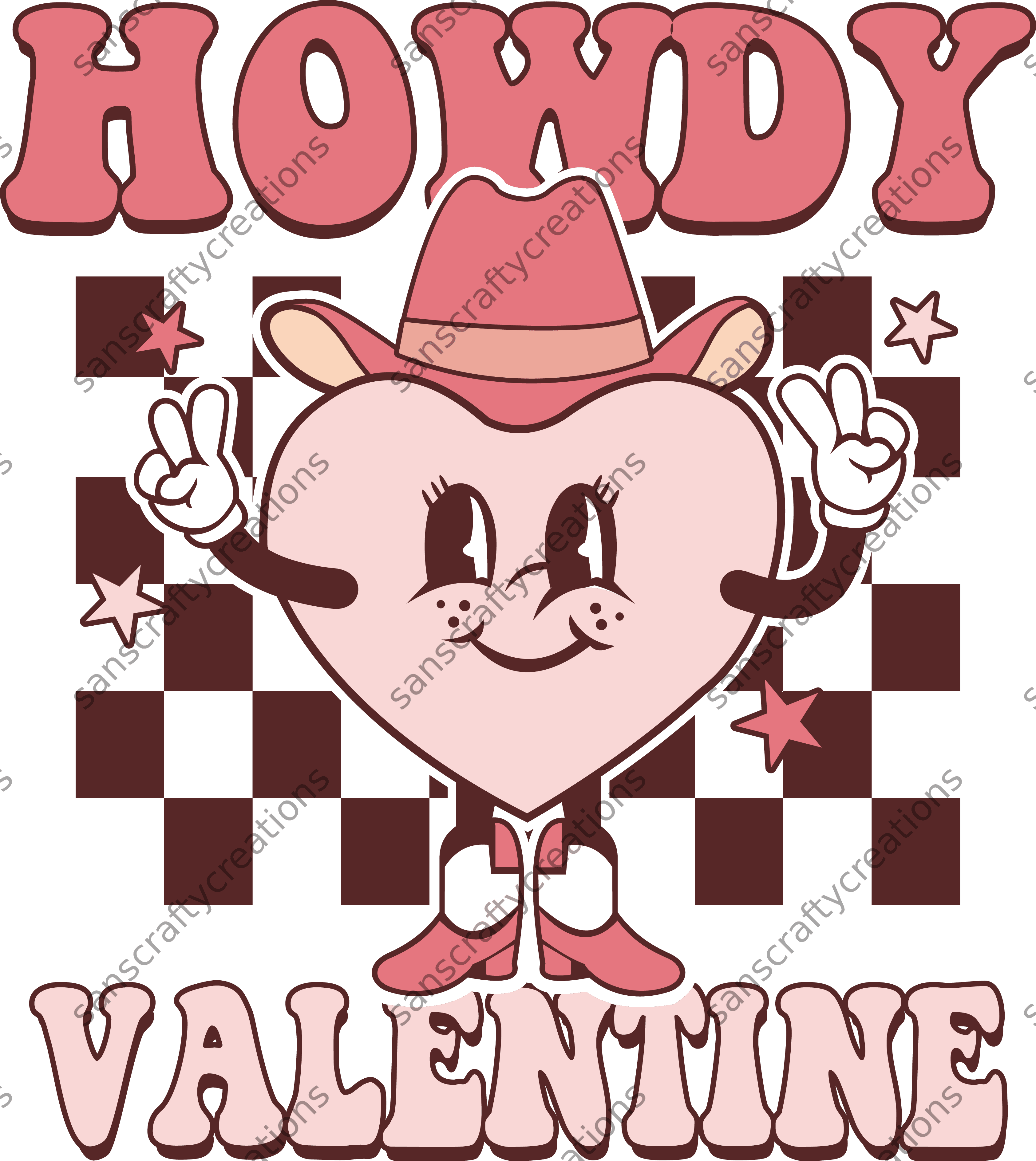 Howdy Valentine Printed Heat Transfer Vinyl