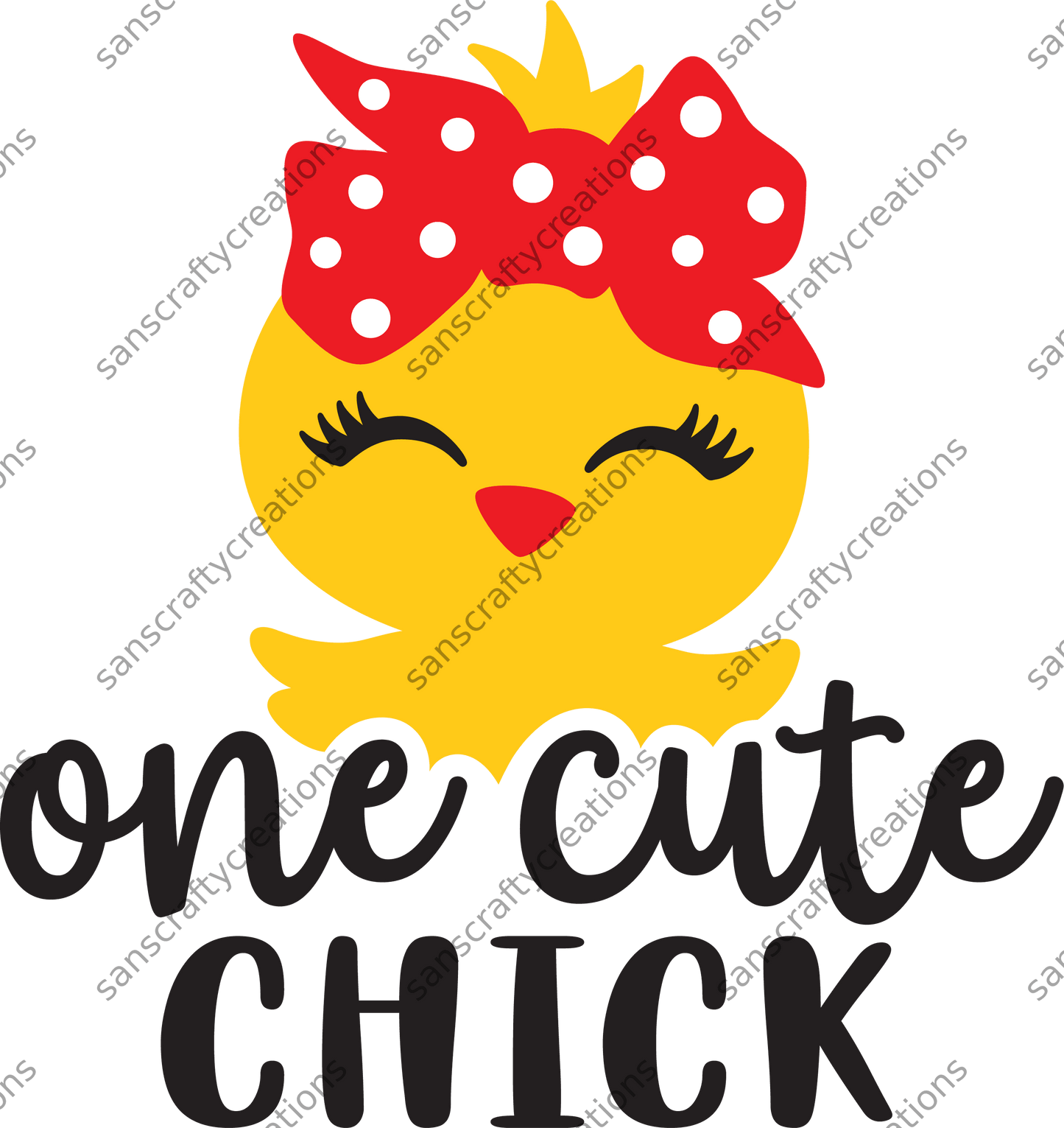 One Cute Chick-Transfer - by SansCraftyCreations.com -