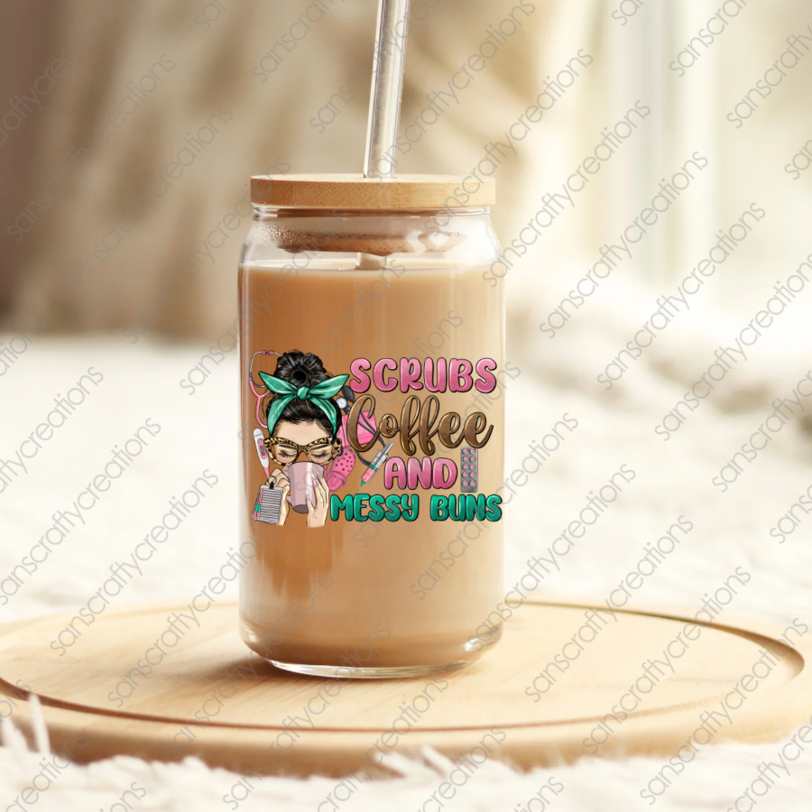 Scrubs Coffee and Messy Buns-Decal