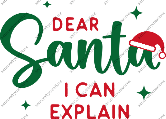 Dear Santa- Kids Transfer - by SansCraftyCreations.com -