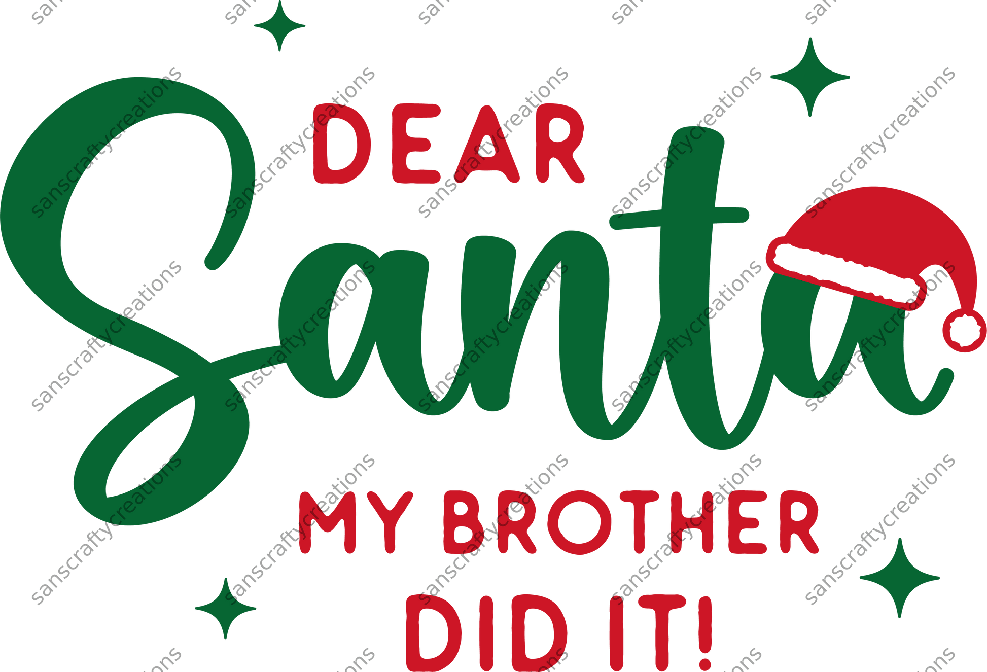 Dear Santa- Kids Transfer -  by SansCraftyCreations.com - 