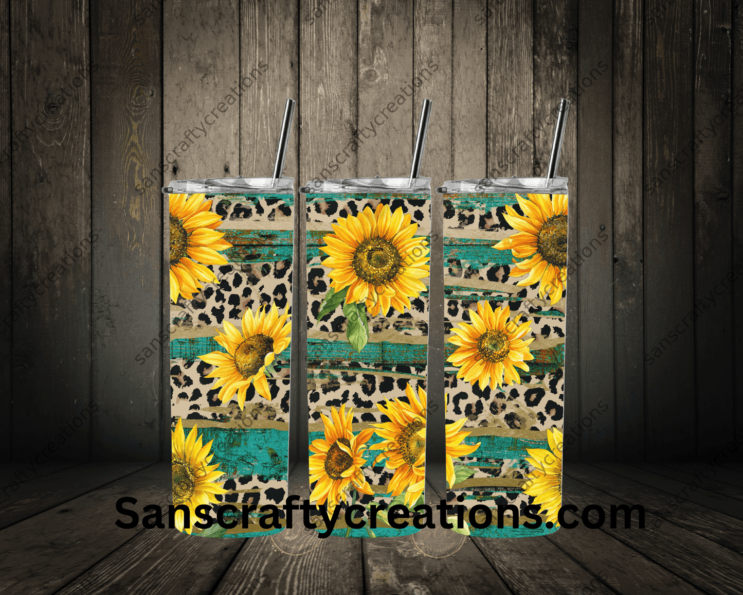 Sunflower-Tumbler Wrap - Tumbler 20oz by Sanscraftycreations.com - blanks, custom, gift, personalized, sublimation, tumbler 20oz.