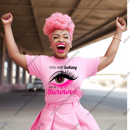 You are looking at a Survivor Transfer - by SansCraftyCreations.com - breast cancer, cancer, htv transfers