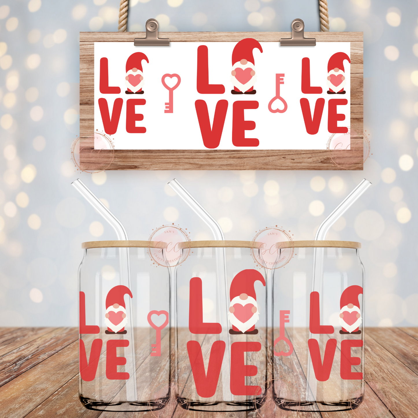 LOVE-16oz Libbey Glass Wrap