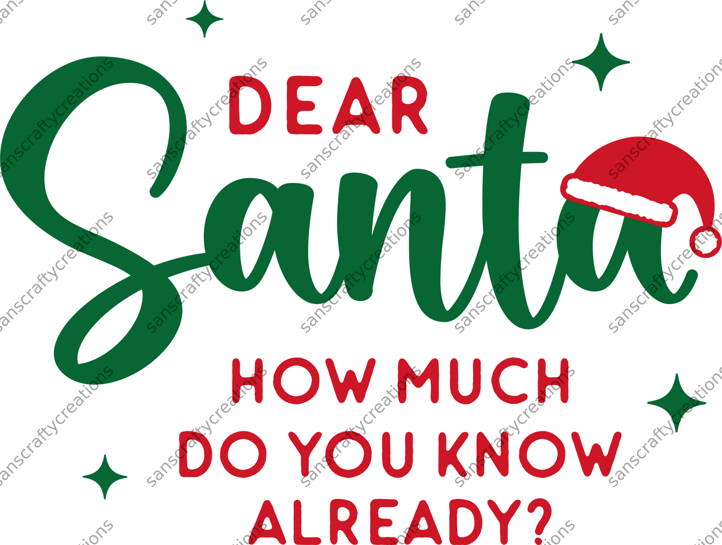 Dear Santa- Kids Transfer -  by SansCraftyCreations.com - 