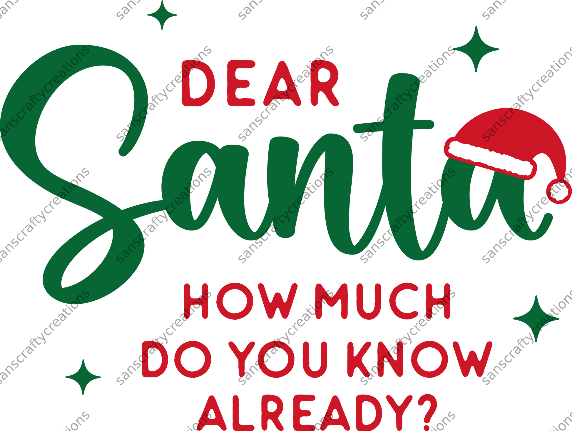 Dear Santa- Kids Transfer -  by SansCraftyCreations.com - 