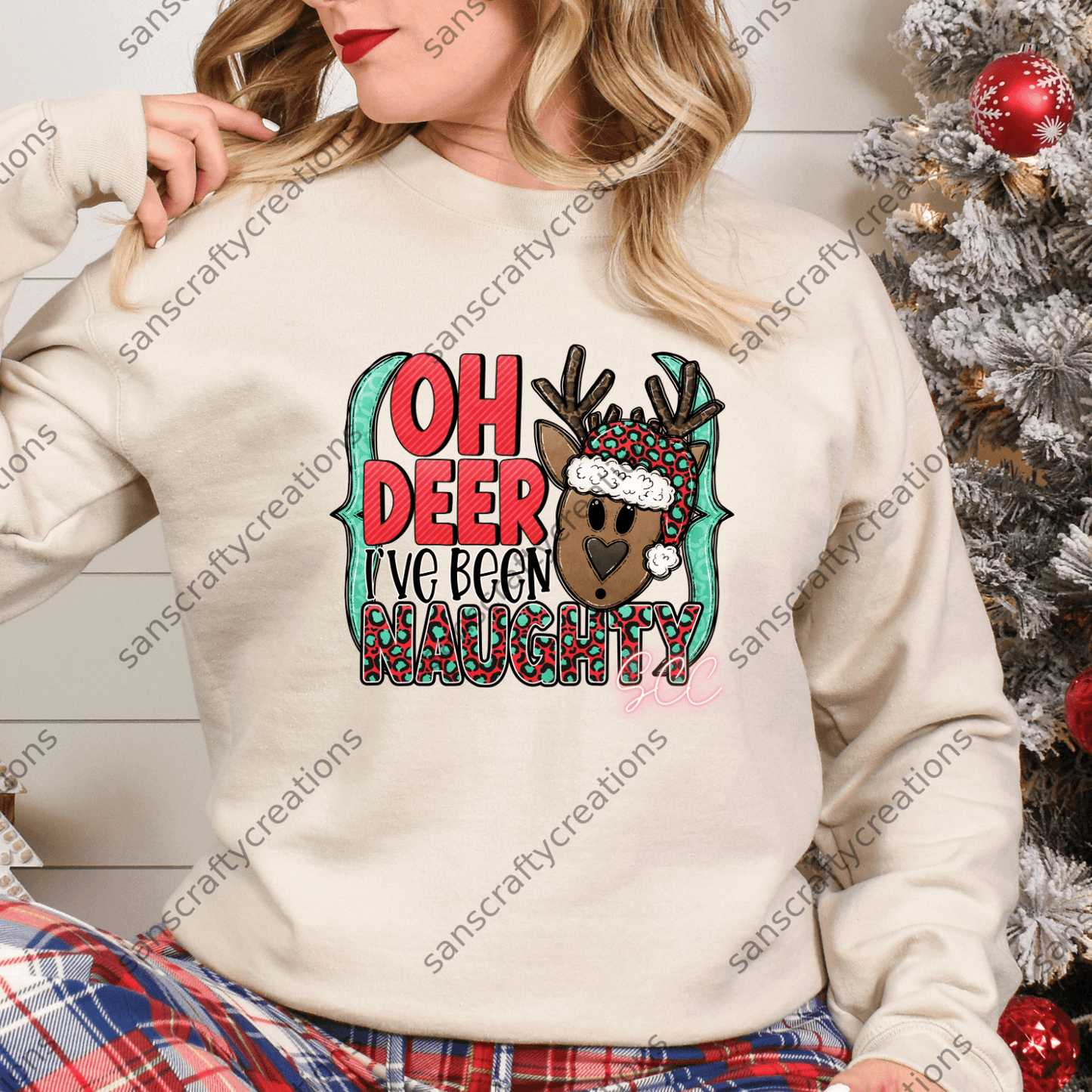 Oh Deer I've Been Naughty-HTV Transfer -  by SansCraftyCreations.com - 