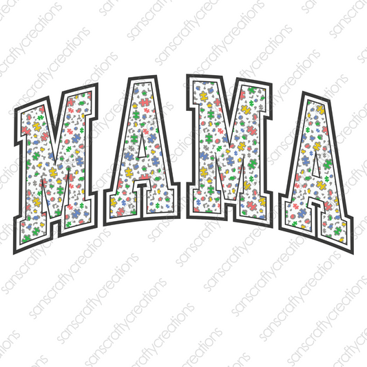 MAMA AUTISM-Printed Heat Transfer Vinyl