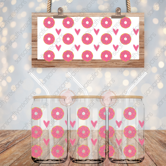 Pink Donuts-16oz Libbey Glass Wrap