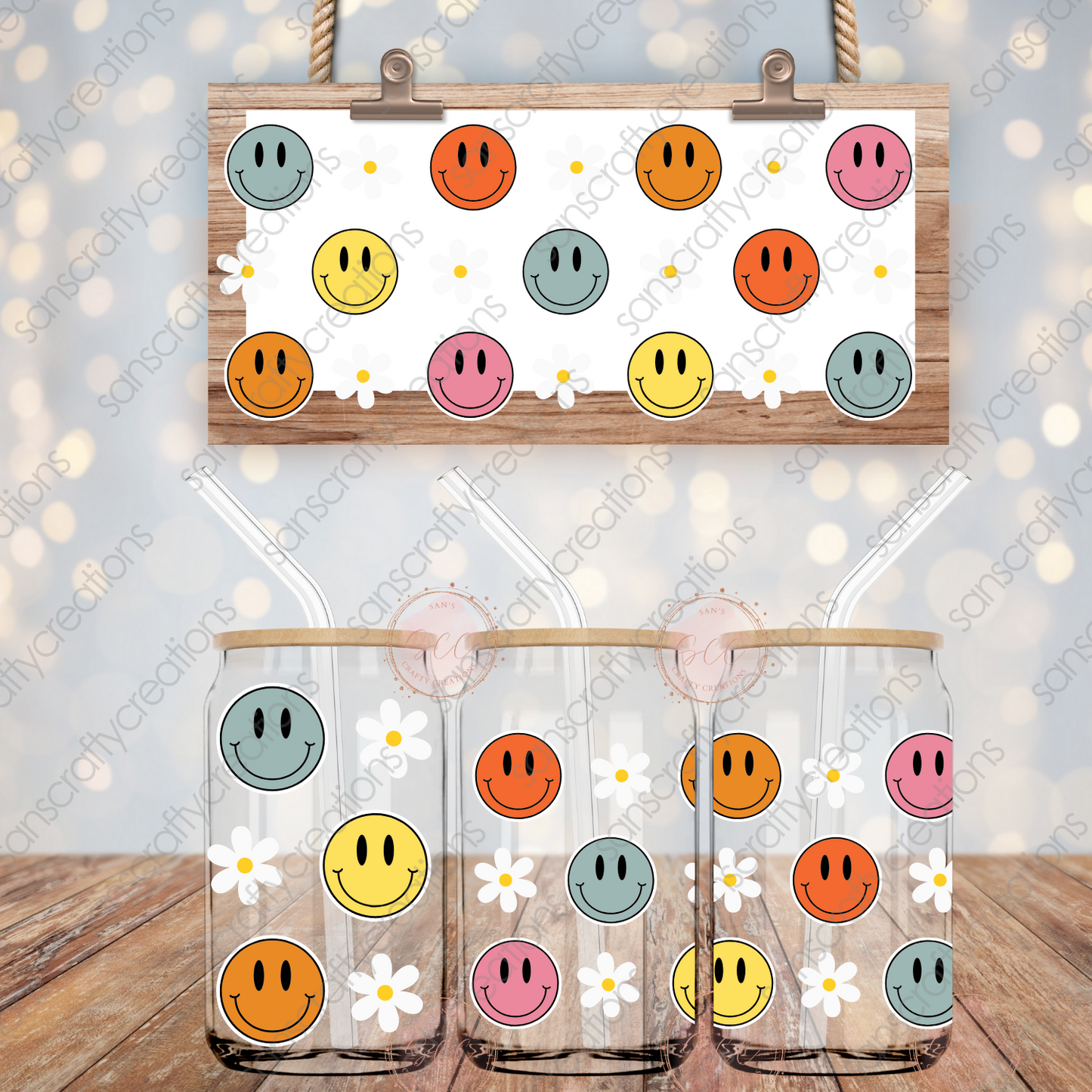 Smile-16oz Glass Can