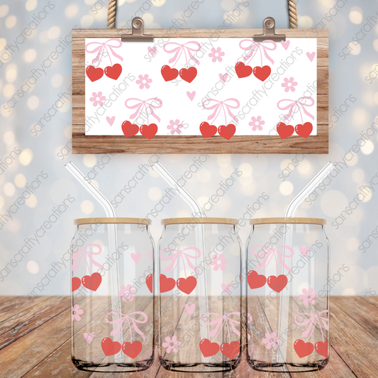 CHERRY HEARTS-16oz Libbey Glass Wrap