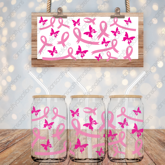 Breast Cancer-16oz Libbey Glass Wraps