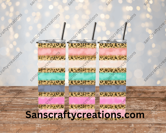 Multi Colored-Tumbler Wrap - Tumbler 20oz by Sanscraftycreations.com - blanks, custom, gift, personalized, sublimation, tumbler 20oz.