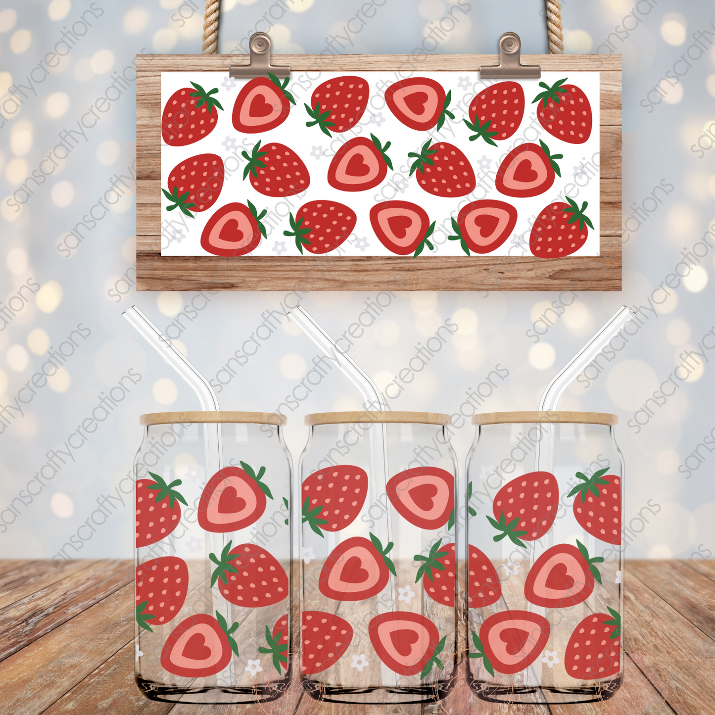 Strawberries-Libbey Glass Wrap