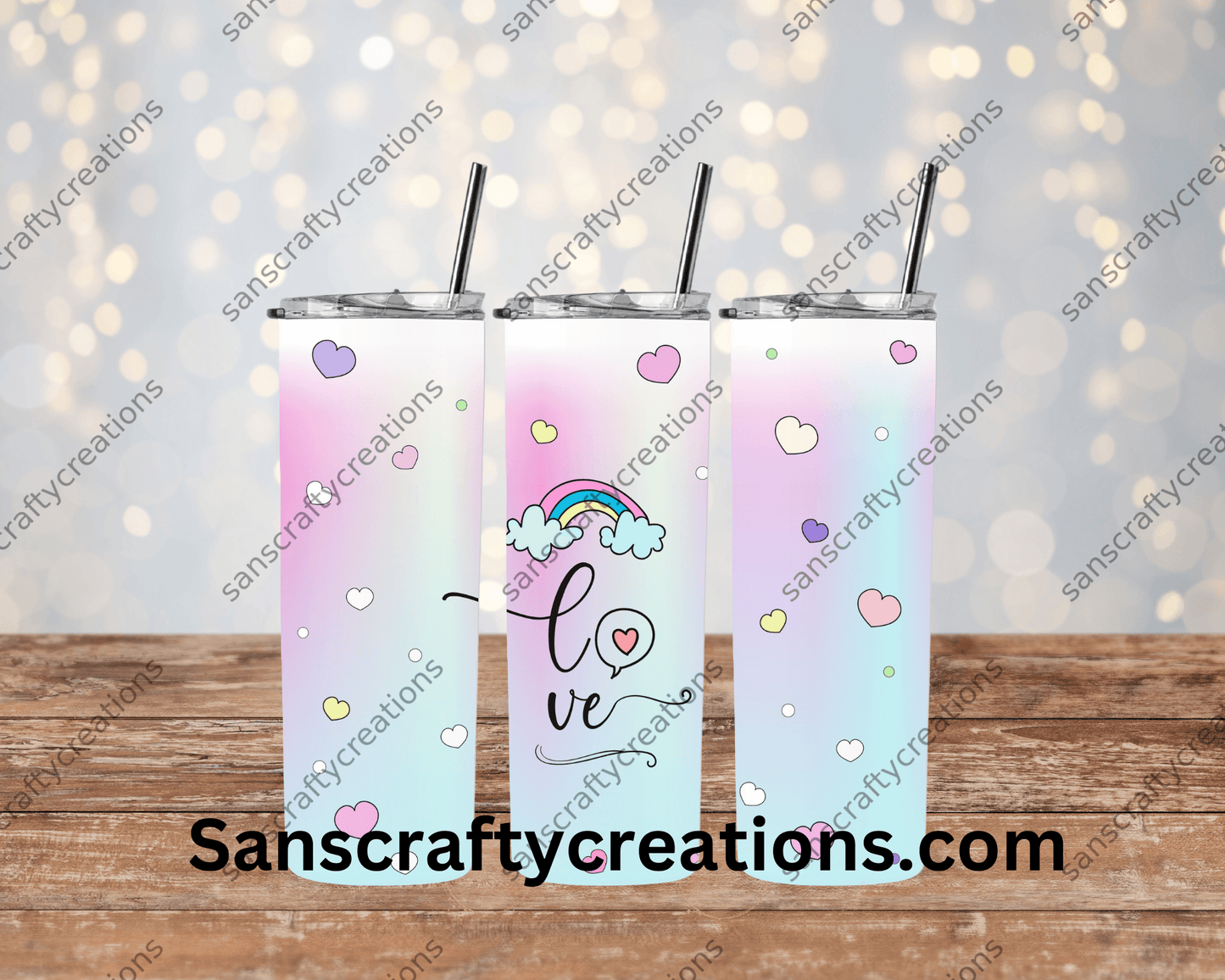 Love-Tumbler Wrap - Tumbler 20oz by Sanscraftycreations.com - blanks, custom, gift, personalized, sublimation, tumbler 20oz.