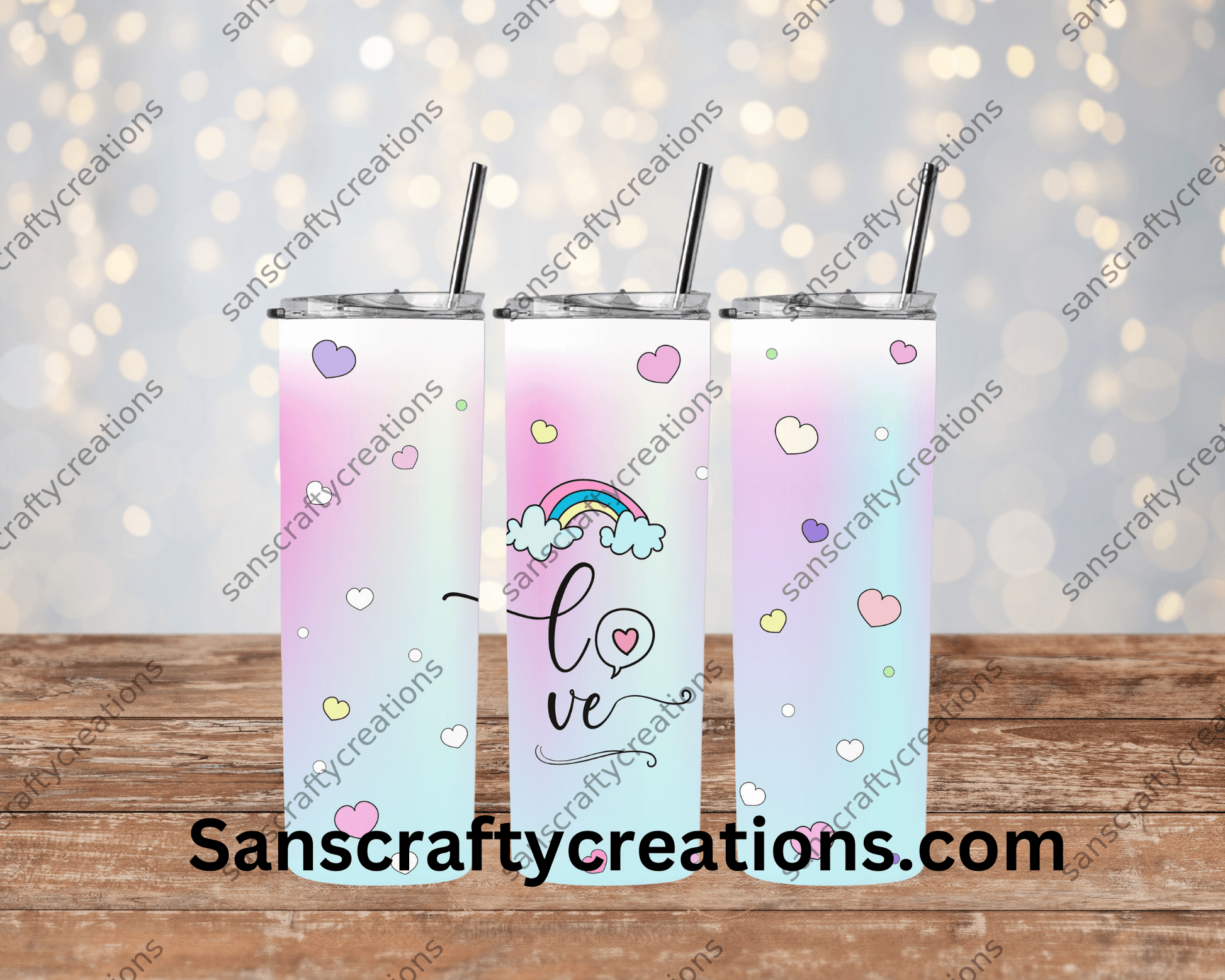 Love-Tumbler Wrap - Tumbler 20oz by Sanscraftycreations.com - blanks, custom, gift, personalized, sublimation, tumbler 20oz.