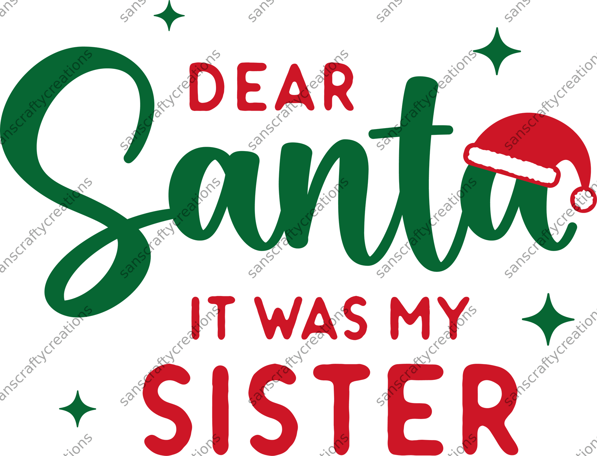 Dear Santa- Kids Transfer -  by SansCraftyCreations.com - 